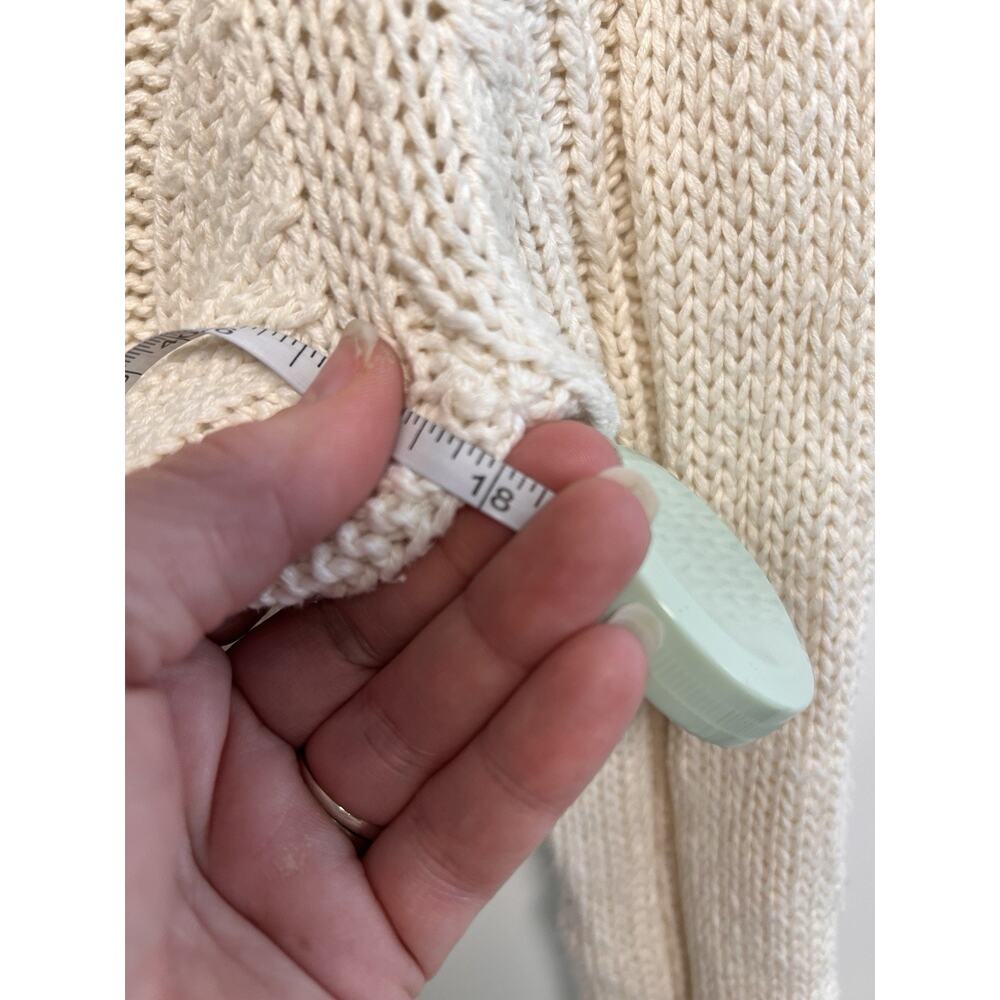 Y2K Hooded Toggle button Cable Knit Cardigan Sweater Small Equestrian Cape Cod - Picture 6 of 8